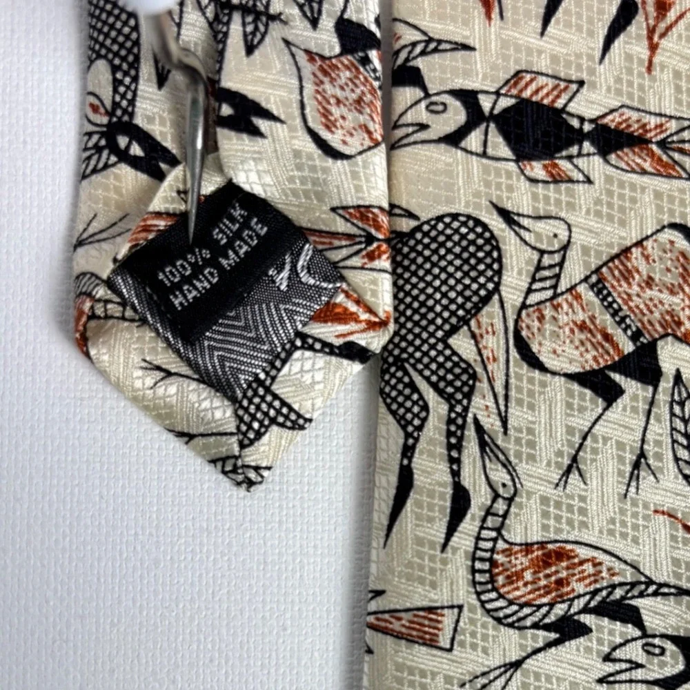 Vintage Don Collection Silk Tie African Wildlife‎ Gazelle Print Handmade